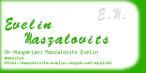 evelin maszalovits business card